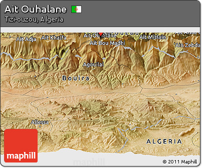 Satellite Panoramic Map of Aït Ouhalane