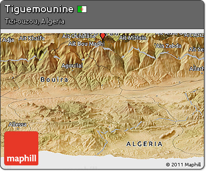 Satellite Panoramic Map of Tiguemounine