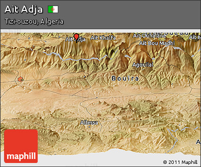 Satellite Panoramic Map of Aït Adja