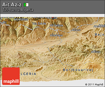 Satellite Panoramic Map of Aït Aziz