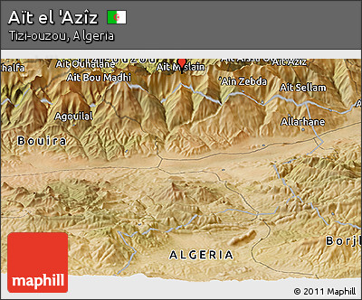 Satellite Panoramic Map of Aït El 'Azîz