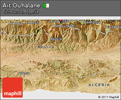 Satellite Panoramic Map of Aït Ouhalane