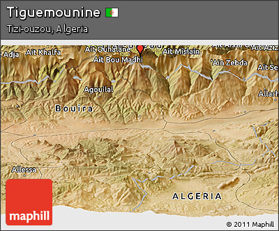 Satellite Panoramic Map of Tiguemounine