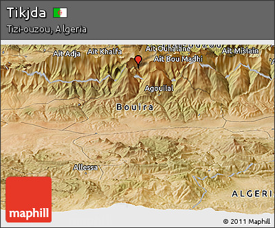 Satellite Panoramic Map of Tikjda