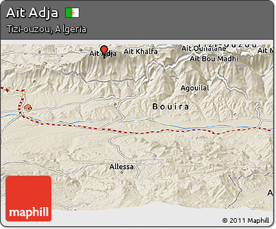 Shaded Relief Panoramic Map of Aït Adja