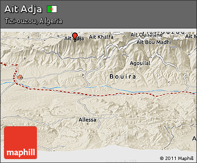 Shaded Relief Panoramic Map of Aït Adja