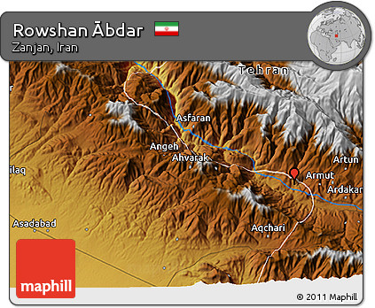 Physical 3D Map of Rowshan Ābdar