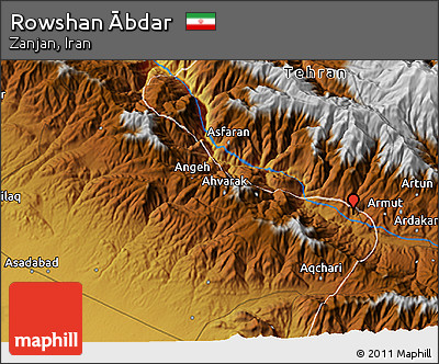 Physical 3D Map of Rowshan Ābdar