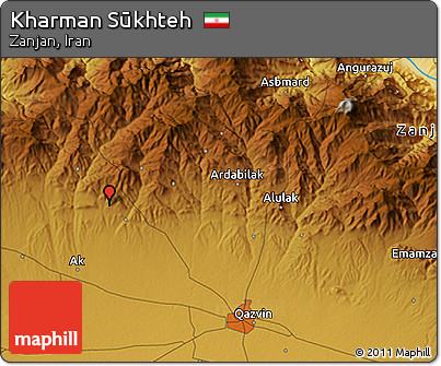 Physical 3D Map of Kharman Sūkhteh