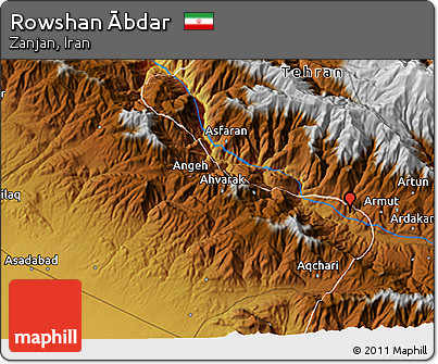Physical 3D Map of Rowshan Ābdar
