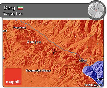 Political 3D Map of Derg
