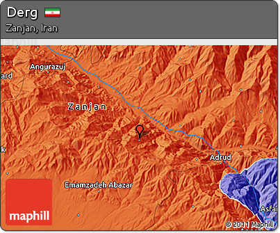 Political 3D Map of Derg