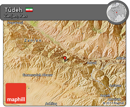 Satellite 3D Map of Tūdeh