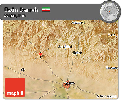 Satellite 3D Map of Ūzūn Darreh