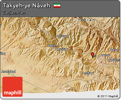 Satellite 3D Map of Takyeh-ye Nāveh