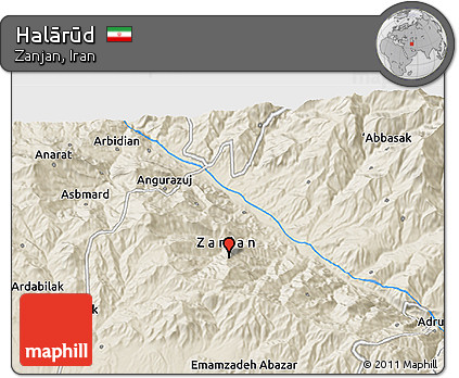 Shaded Relief 3D Map of Halārūd