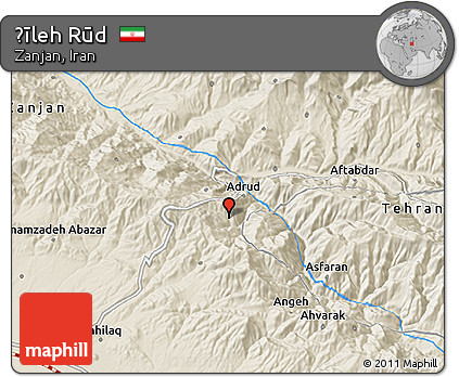 Shaded Relief 3D Map of Ḩīleh Rūd
