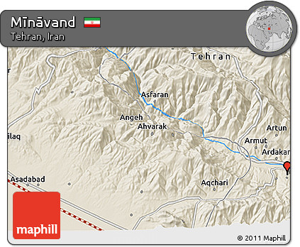 Shaded Relief 3D Map of Mīnāvand