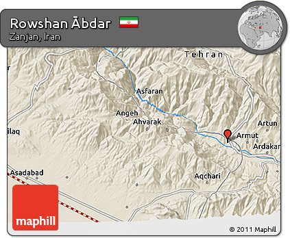 Shaded Relief 3D Map of Rowshan Ābdar