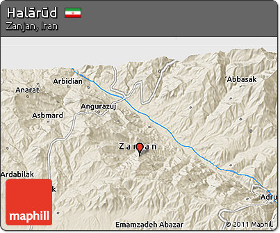 Shaded Relief 3D Map of Halārūd
