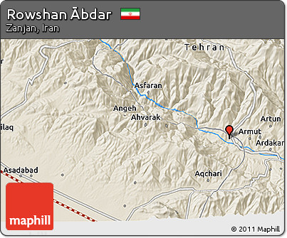 Shaded Relief 3D Map of Rowshan Ābdar