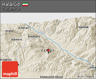 Shaded Relief 3D Map of Halārūd