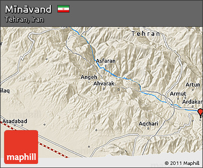 Shaded Relief 3D Map of Mīnāvand