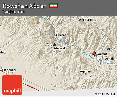 Shaded Relief 3D Map of Rowshan Ābdar