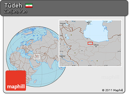 Gray Location Map of Tūdeh