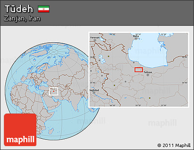 Gray Location Map of Tūdeh