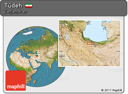 Satellite Location Map of Tūdeh