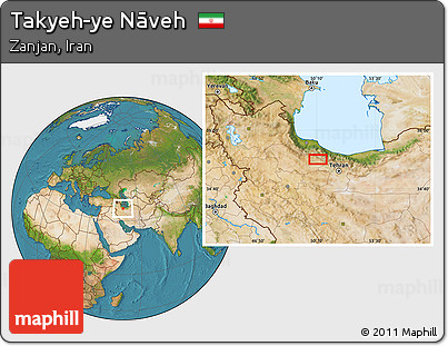 Satellite Location Map of Takyeh-ye Nāveh