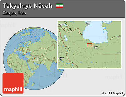 Savanna Style Location Map of Takyeh-ye Nāveh