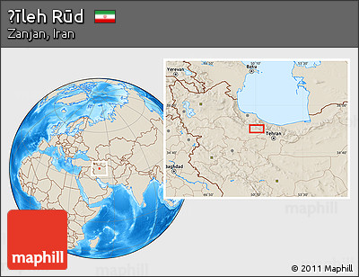 Shaded Relief Location Map of Ḩīleh Rūd