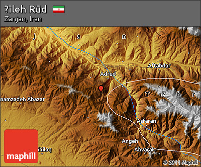 Physical Map of Ḩīleh Rūd