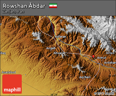 Physical Map of Rowshan Ābdar