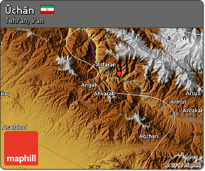 Physical Map of Ūchān