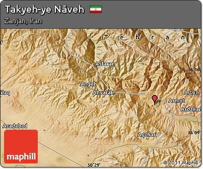 Satellite Map of Takyeh-ye Nāveh