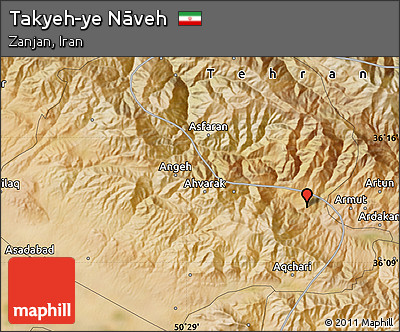 Satellite Map of Takyeh-ye Nāveh