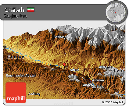 Physical Panoramic Map of Chāleh