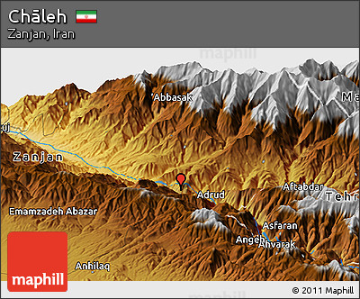 Physical Panoramic Map of Chāleh