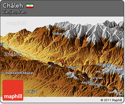 Physical Panoramic Map of Chāleh