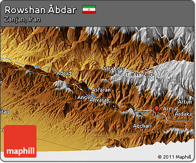 Physical Panoramic Map of Rowshan Ābdar