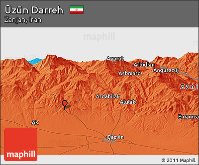 Political Panoramic Map of Ūzūn Darreh