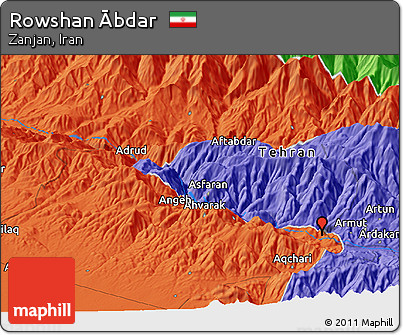 Political Panoramic Map of Rowshan Ābdar