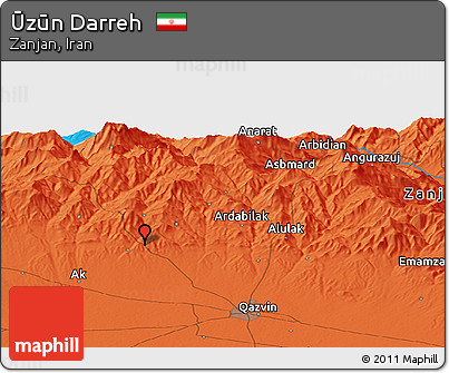Political Panoramic Map of Ūzūn Darreh