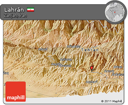 Satellite Panoramic Map of Lahrān