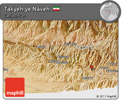 Satellite Panoramic Map of Takyeh-ye Nāveh