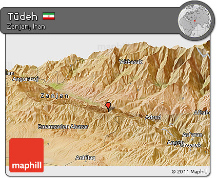 Satellite Panoramic Map of Tūdeh