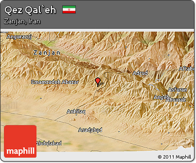 Satellite Panoramic Map of Qez Qal`eh